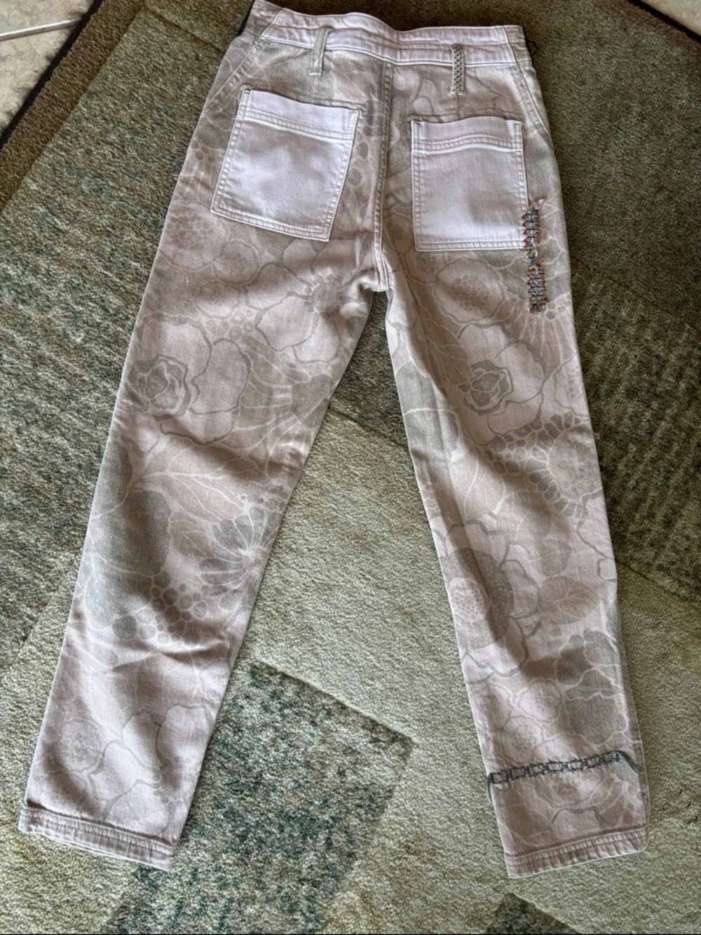 Anthropology’s Pilcro Neutral Patchwork Wide-Leg Jeans in Beige and Cream - Picture 13 of 15
